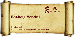 Ratkay Vendel névjegykártya